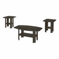 Monarch Specialties Table Set, 3pcs Set, Coffee, End, Side, Accent, Living Room, Brown Laminate, Transitional I 7873P